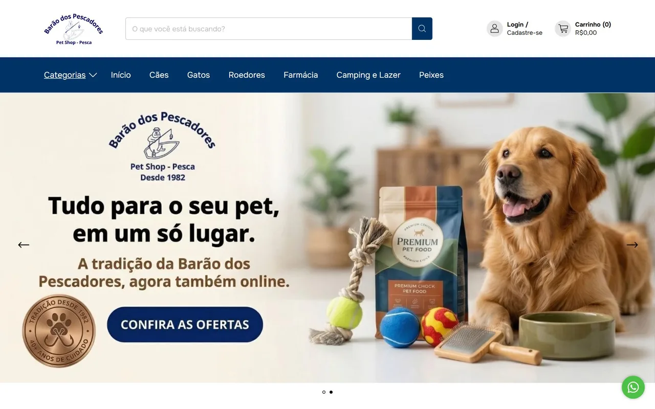 Print do site Barão dos Pescadores