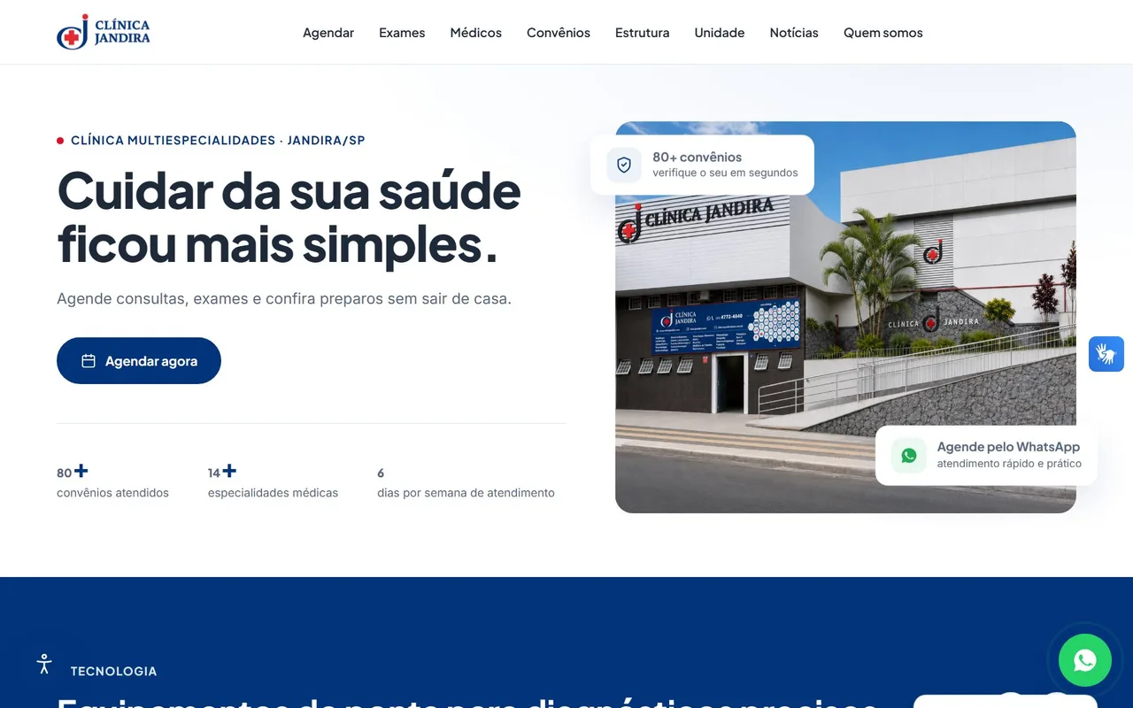 Print do site Clínica Jandira